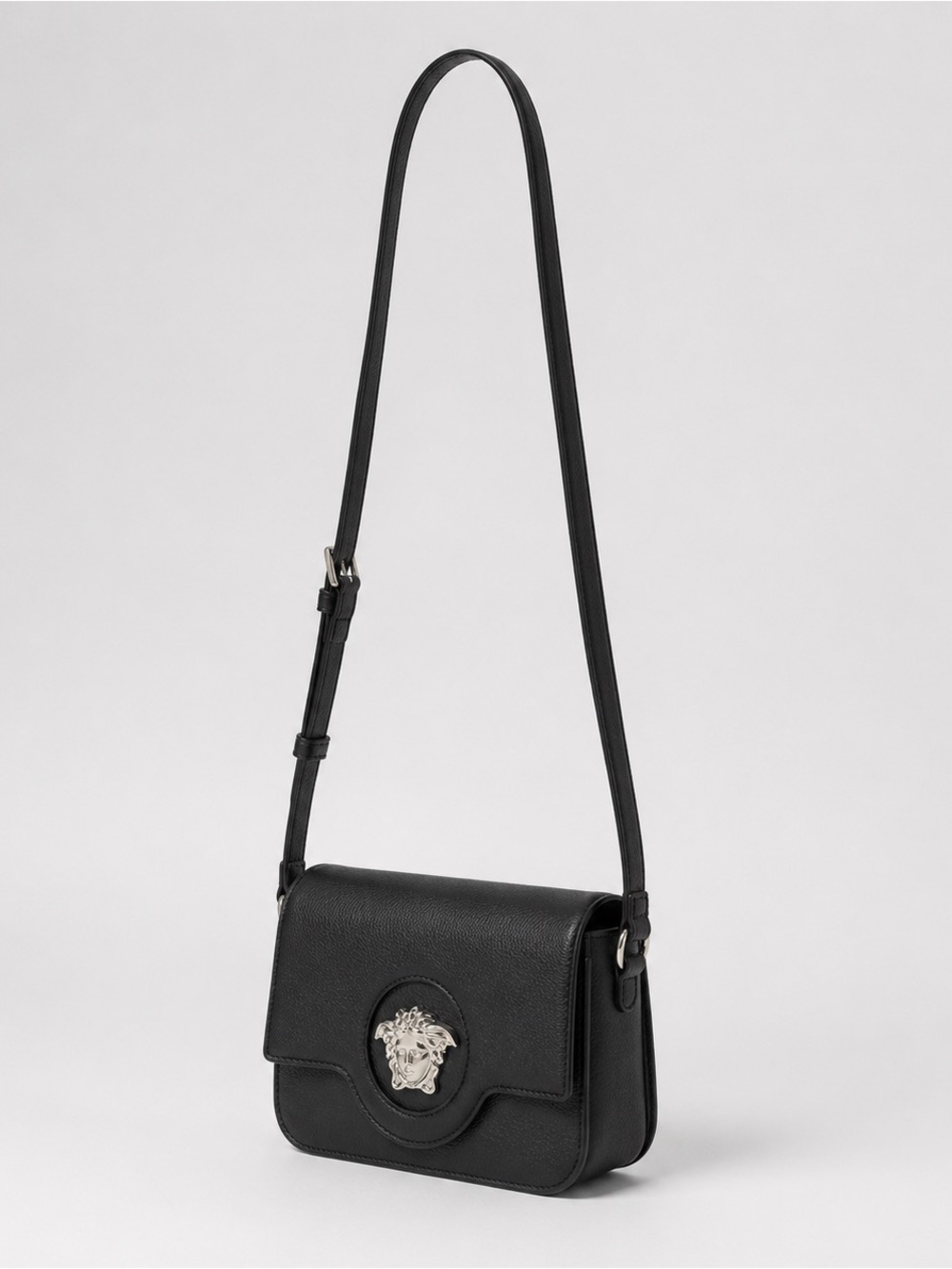 Versace Medusa Black Leather Crossbody Bag with Medallion Accent new - Picture 10 of 12
